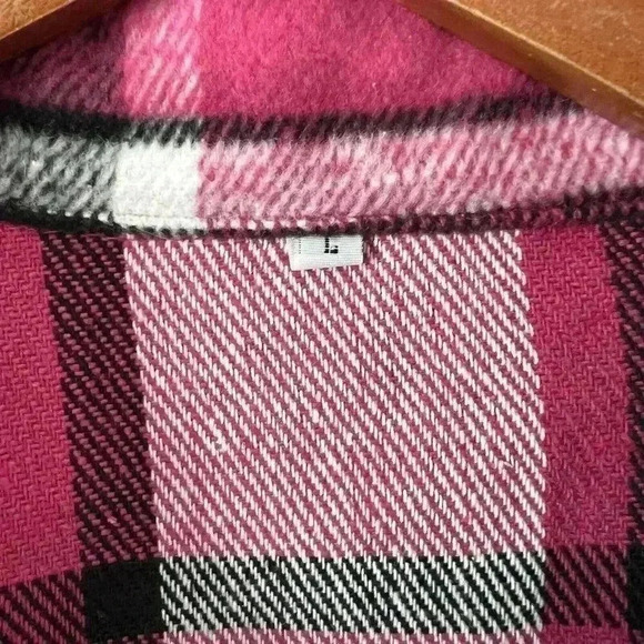 Womens Casual Size Large Shacket Jacket Long Sleeve Button Down Shirts - Picture 7 of 10